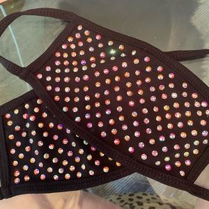 Handmade rhinestone face masks